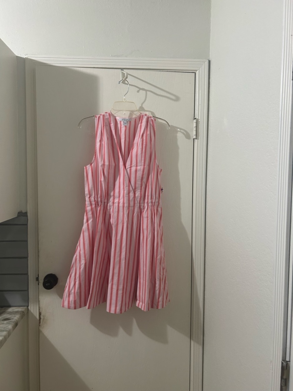 10 Crosby Derek Lam Girls' Pink and White Striped Sleeveless Dress